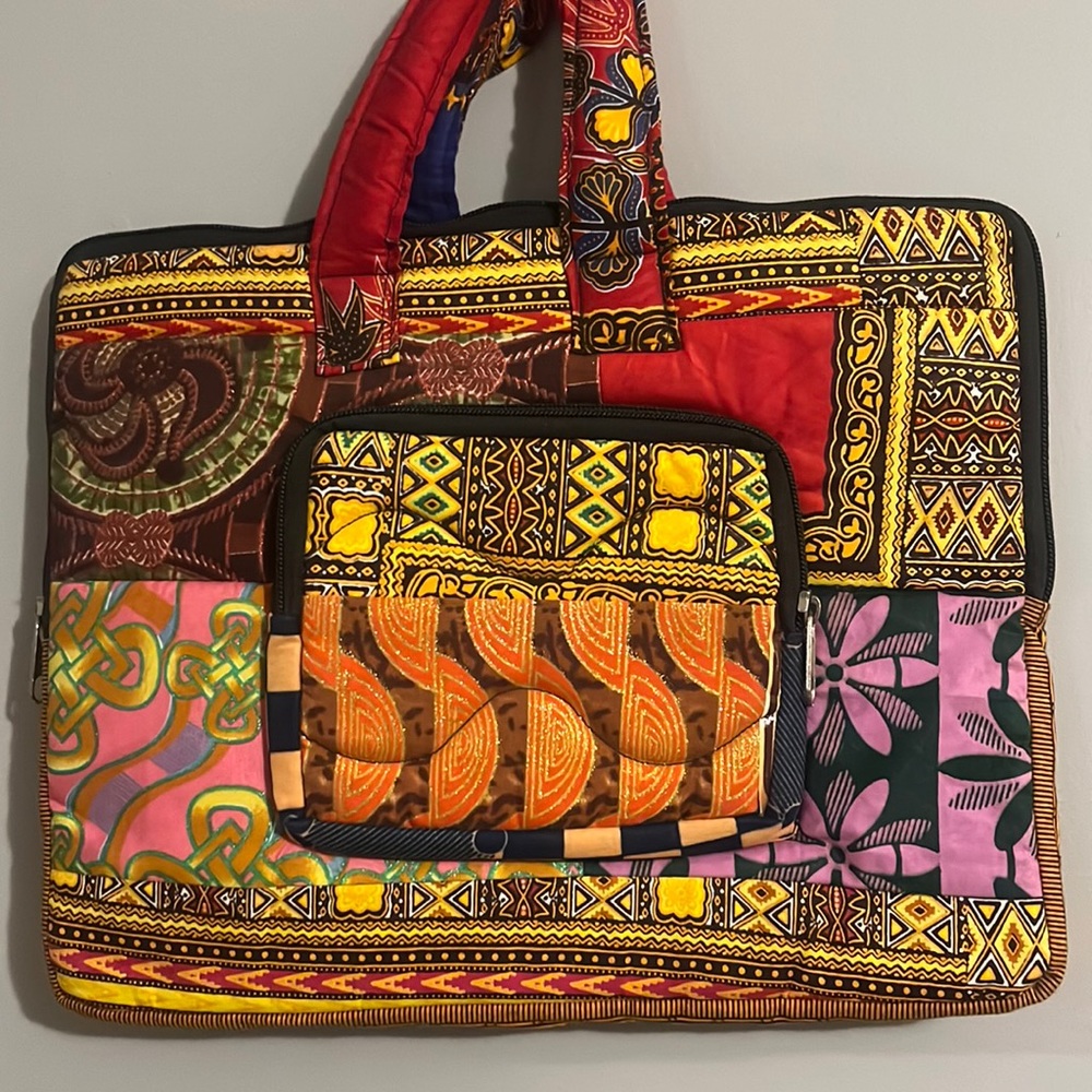 Laptop case/holder- hand snitched in Tanzania, Africa